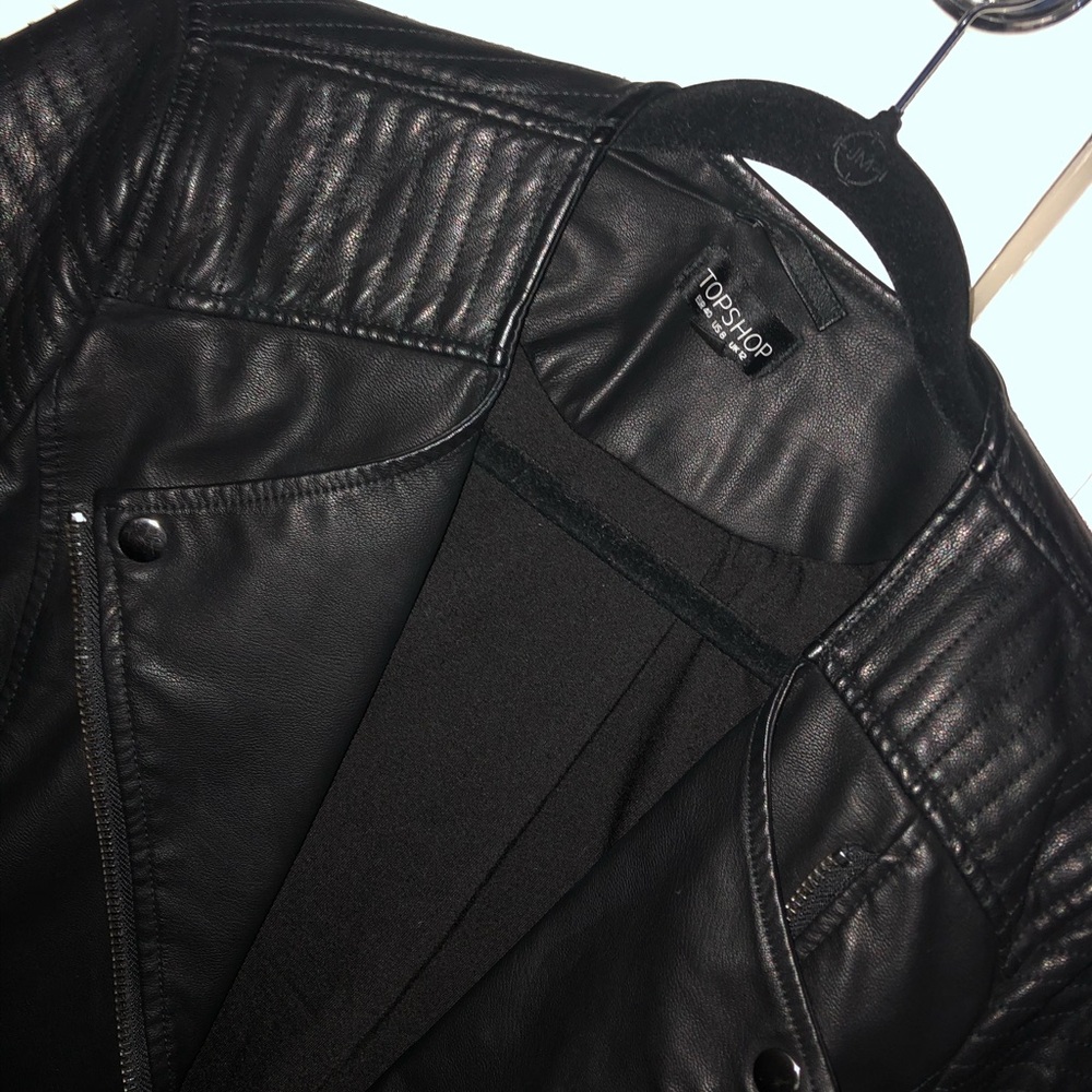 Topshop women’s vegan leather jacket